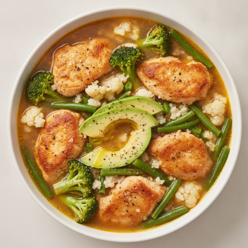 Mediterranean Chicken and Bone Broth Vegetable Soup