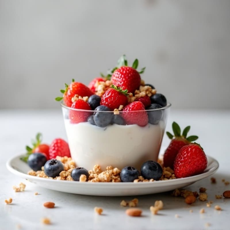 Greek Yogurt Protein Parfait with Berries and Almonds