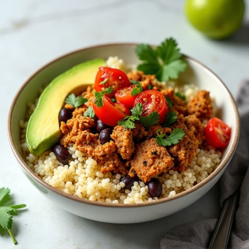 Spicy Turkey Taco Bowl with Cilantro-Lime Cauliflower Rice
