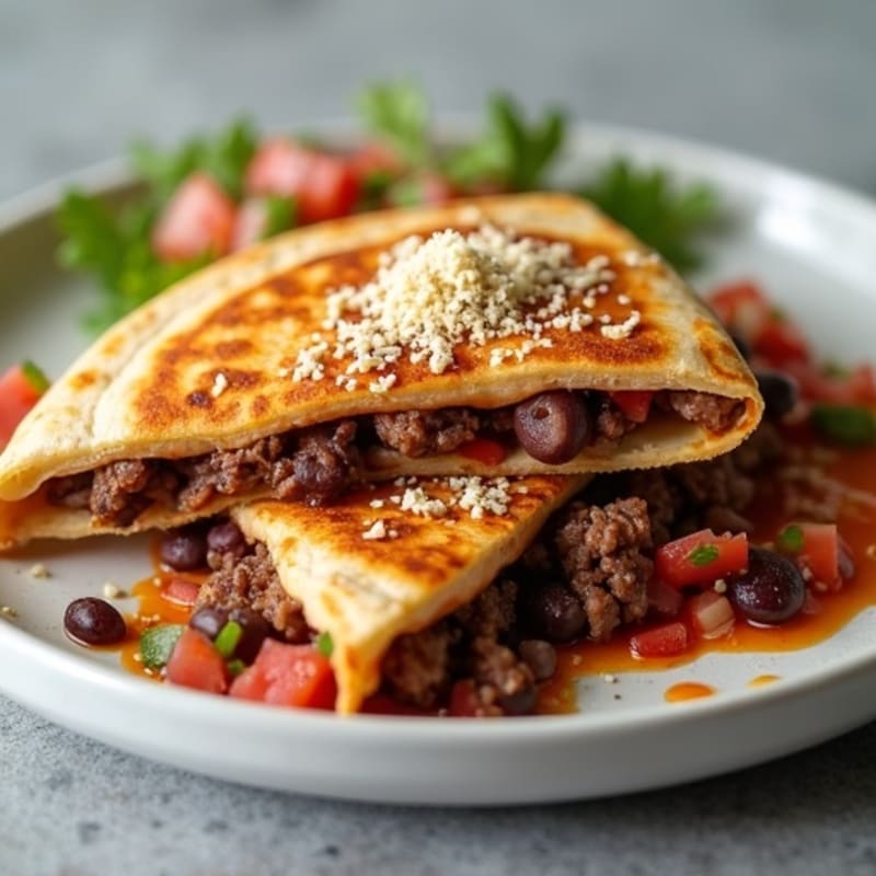 Crispy Lean Steak and Black Bean Quesadillas