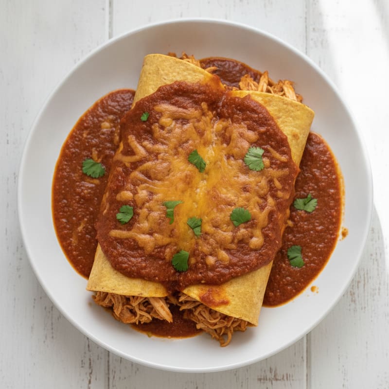 Chicken Enchiladas with Ancho Chili Sauce