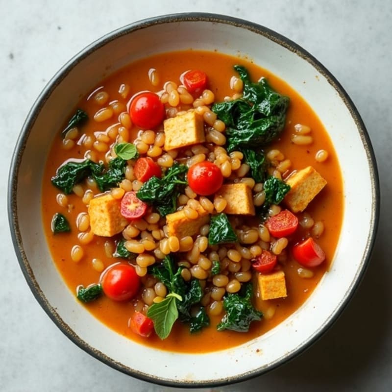 Creamy Coconut Lentil and Spinach Stew