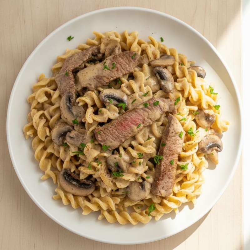 Beef Stroganoff with Egg Noodles