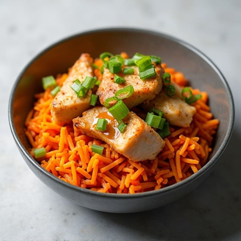 Honey-Garlic Chicken with Sweet Potato Rice Bowl