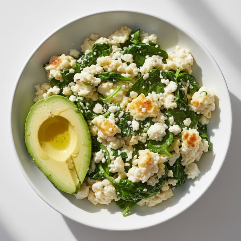 Egg White Scramble with Spinach and Feta