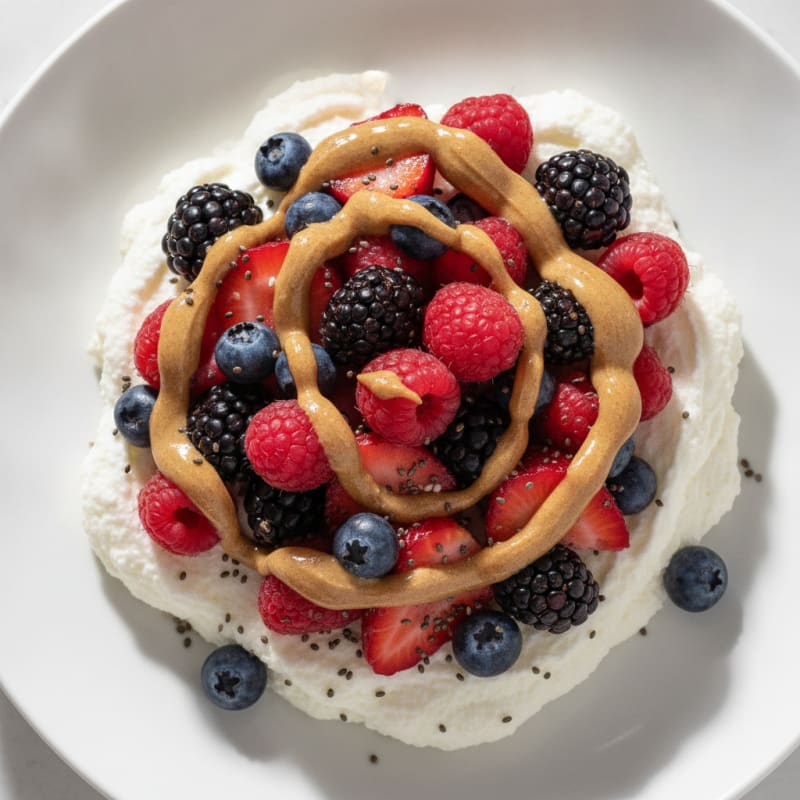 Silky Greek Yogurt Protein Mousse with Mixed Berries