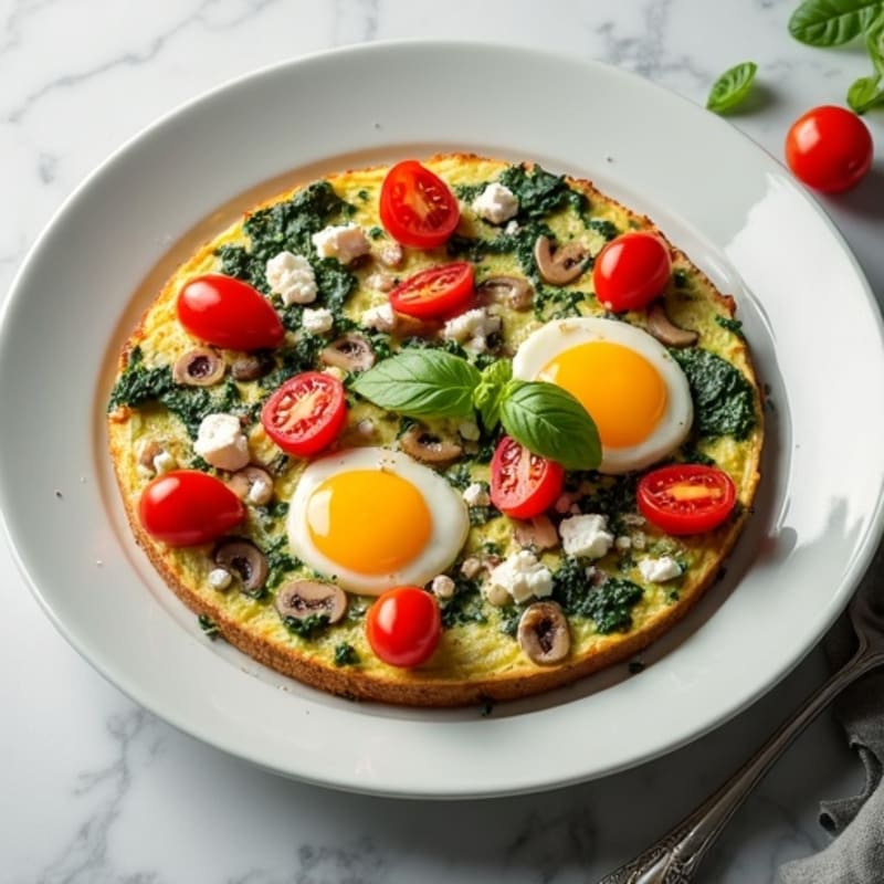 Protein-Packed Spinach and Mushroom Egg White Frittata