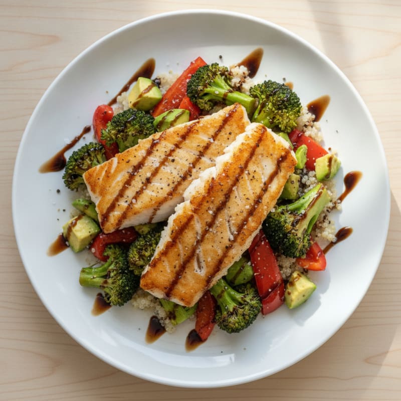Pan-Seared Cod with Roasted Vegetables