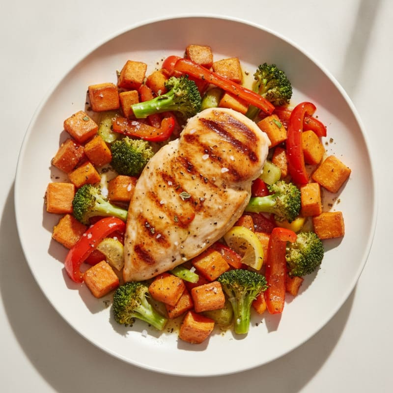 Pan-Seared Chicken with Roasted Vegetables