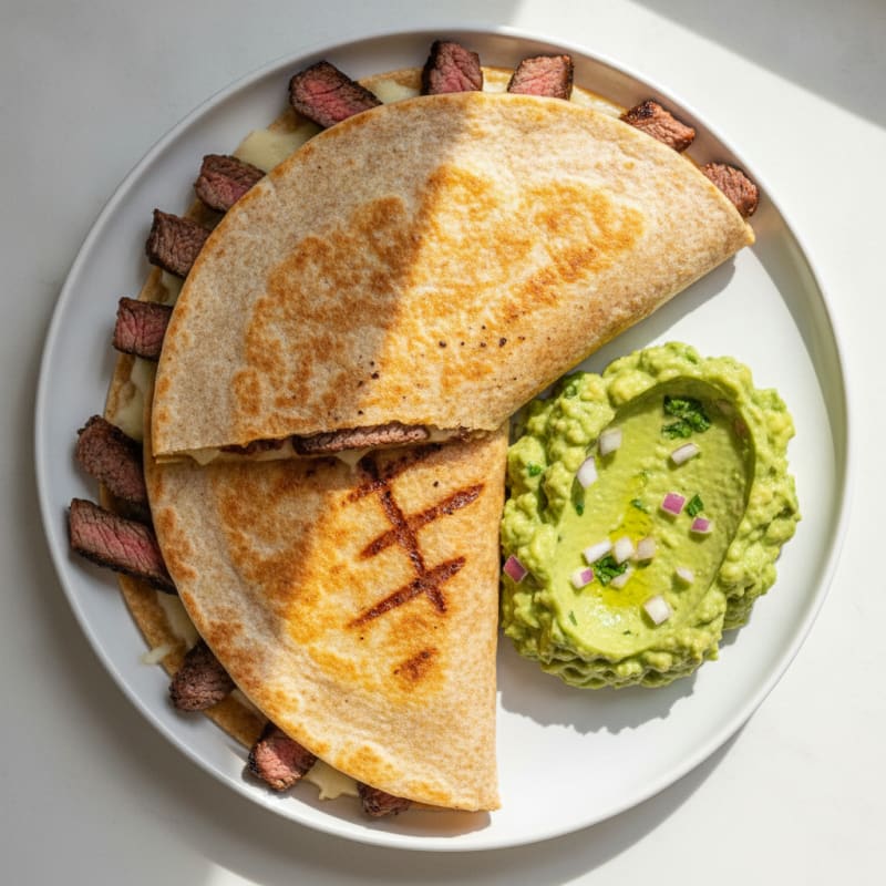 Carne Asada Quesadillas with Guacamole