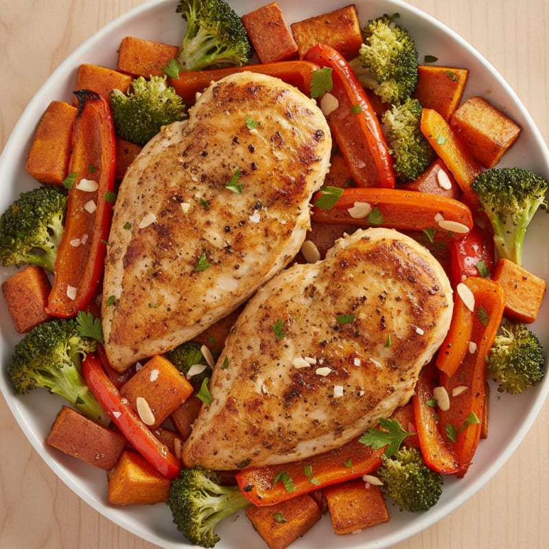 Garlic-Herb Chicken with Roasted Vegetables