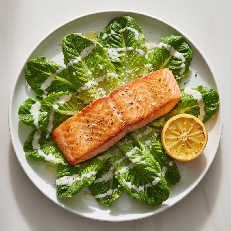 Pan-Seared Salmon Caesar Salad