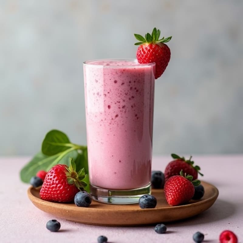 Creamy Berry Spinach High-Protein Smoothie