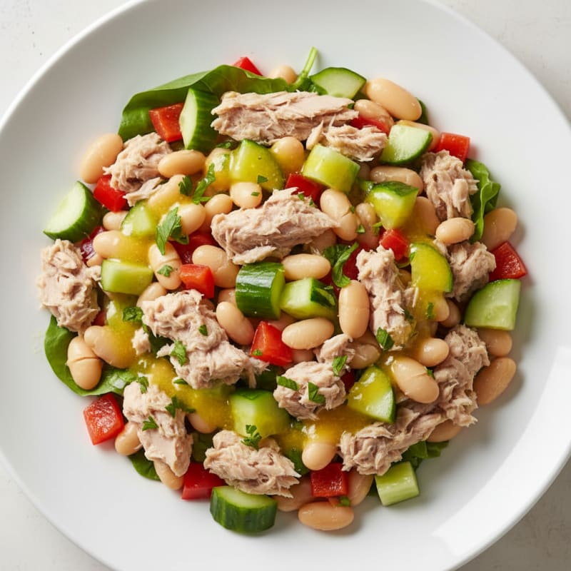 Tuna and White Bean Salad with Crisp Vegetables