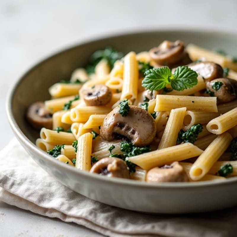 Healthy Creamy Truffle Mushroom Pasta with Chicken