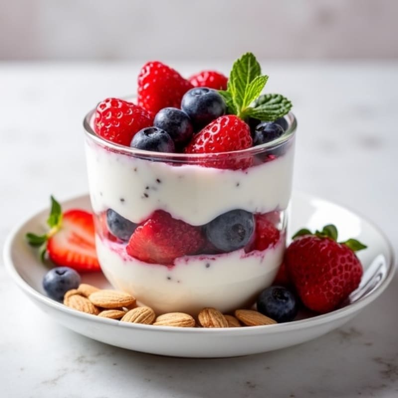 Greek Yogurt Protein Parfait with Mixed Berries