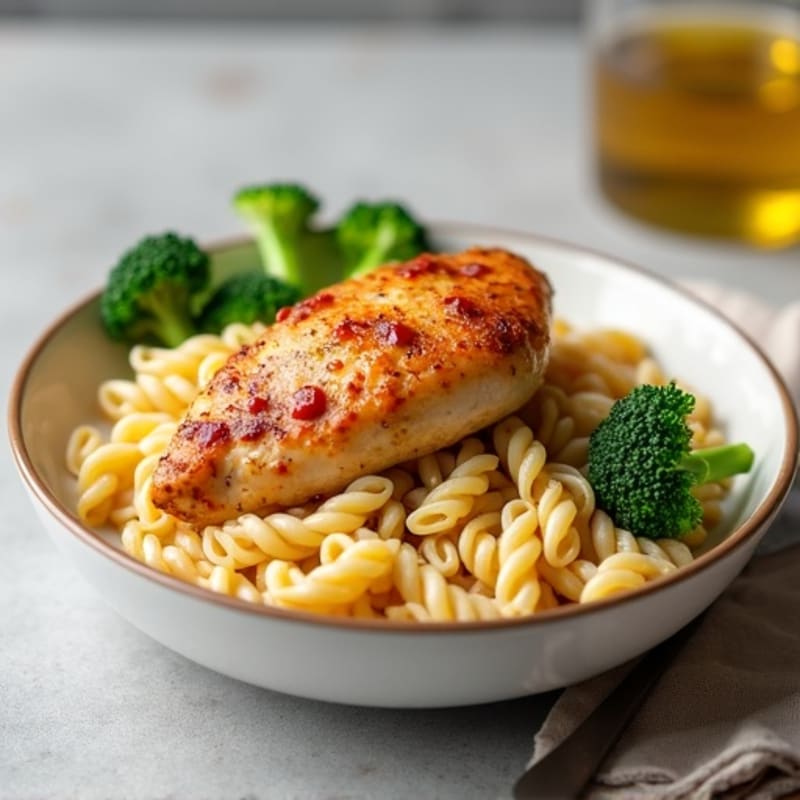 Spicy Garlic Chicken with Creamy Pasta