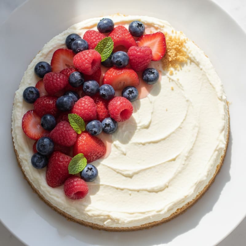 Creamy Greek Yogurt Protein Cheesecake with Berries
