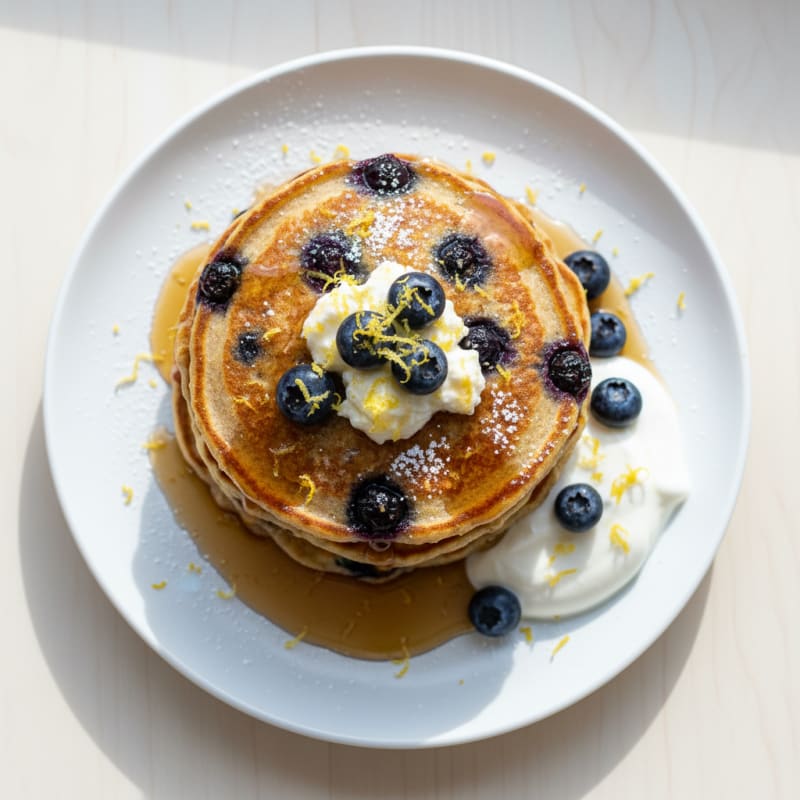 Blueberry-Lemon Ricotta Pancakes