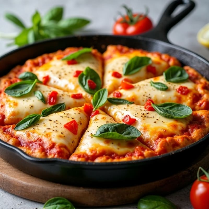Loaded Cheesy Chicken Pizza Skillet