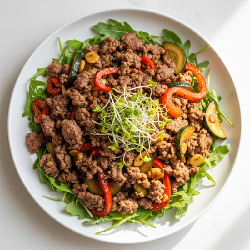Grass-Fed Ground Beef and Veggie Stir-Fry