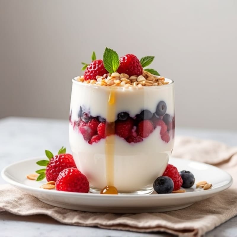Greek Yogurt Protein Parfait with Mixed Berries