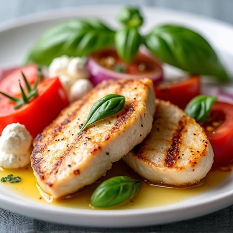 Grilled Chicken with Fresh Tomato Feta Salad