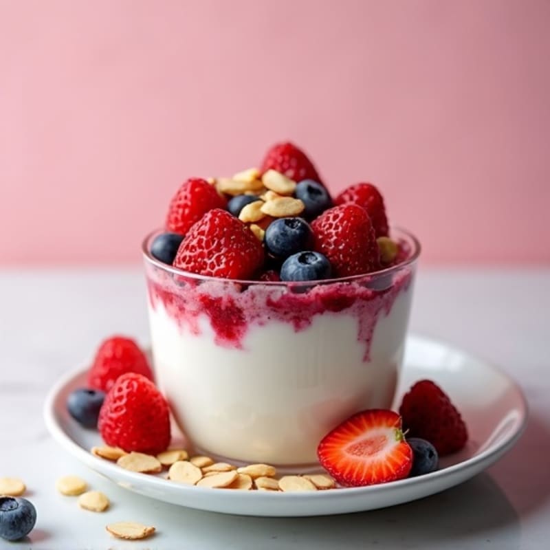 Greek Yogurt Protein Parfait with Berries and Almonds