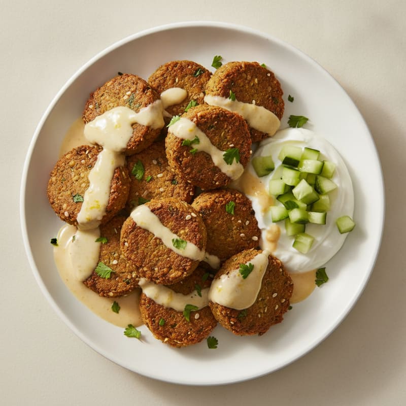 Crispy Falafel with Lemon-Tahini Drizzle