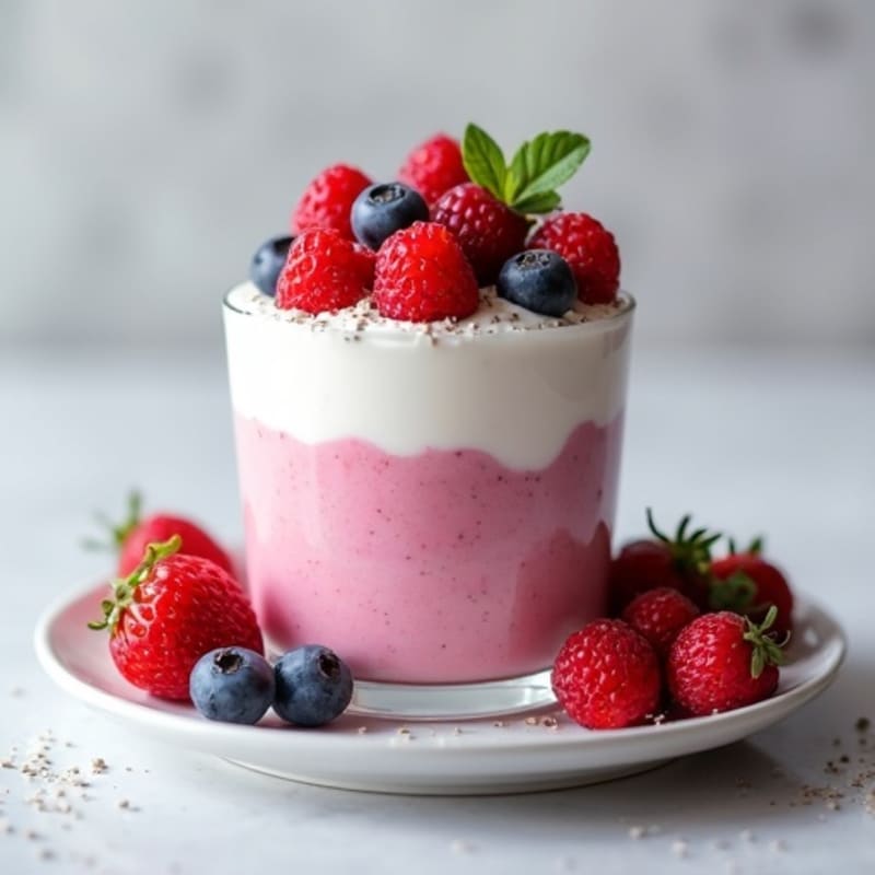 Silky Greek Yogurt Protein Mousse with Berries