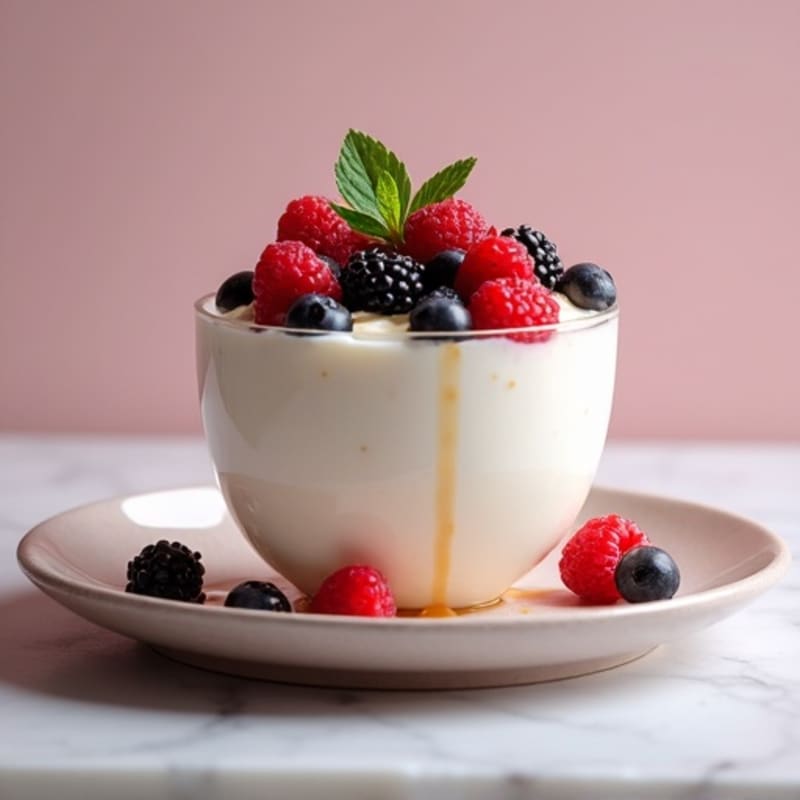 Silky Greek Yogurt Protein Mousse with Mixed Berries