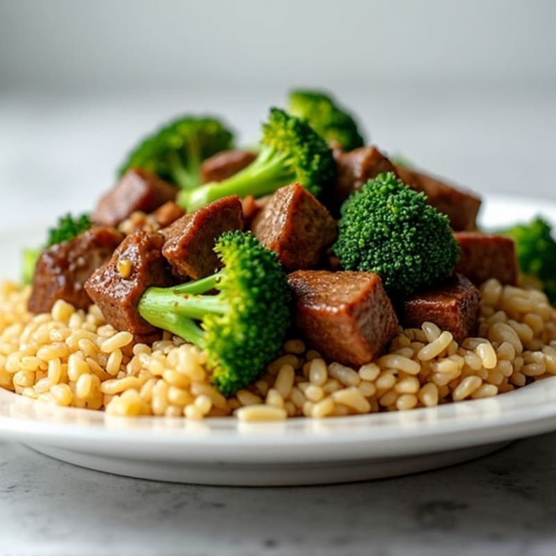 Lean Beef and Crisp-Tender Broccoli Stir-Fry with Wholesome Brown Rice
