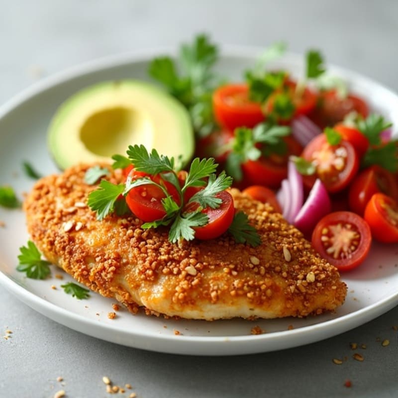 Crispy Baked Chicken with Fresh Avocado Salsa