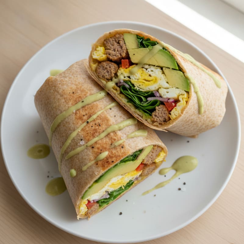 Loaded Sausage Breakfast Burrito