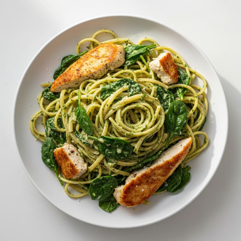 Creamy Pesto Chicken Linguine