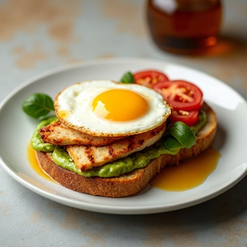 Egg and Avocado Sourdough Toast with Honey Drizzle