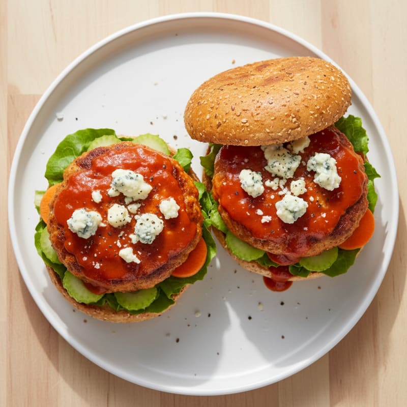 Crispy Buffalo Blue Cheese Burgers