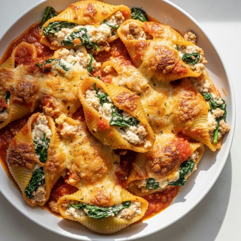 Creamy Ricotta Spinach Stuffed Shells