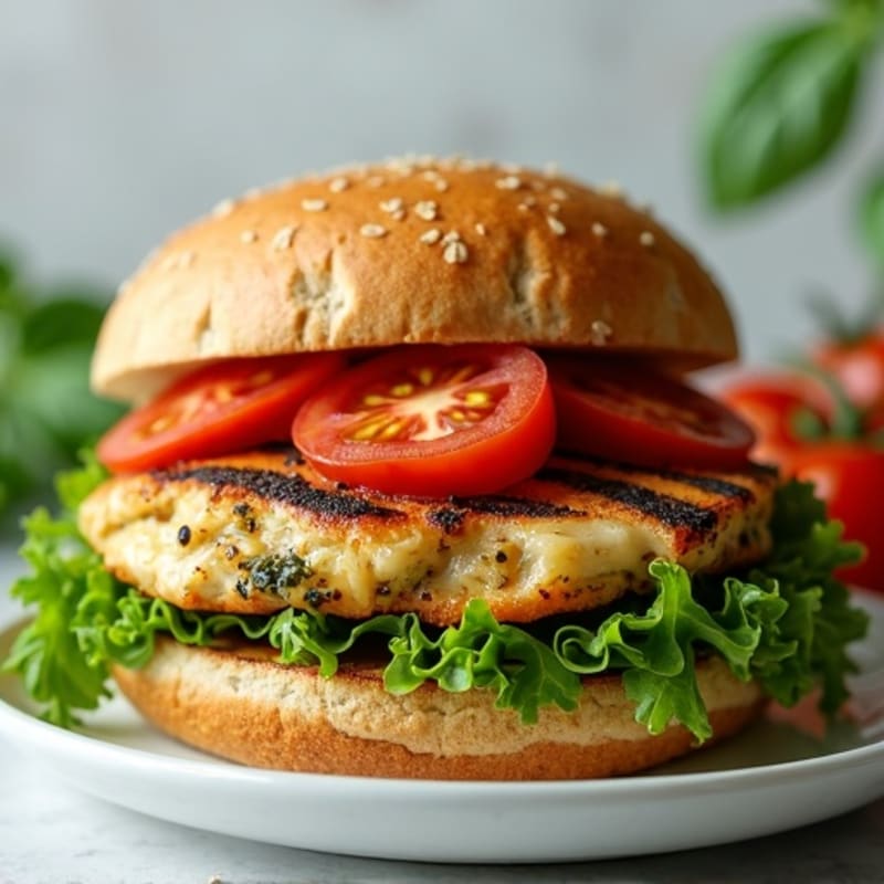 Herb-Pesto Grilled Chicken Sandwich with Fresh Greens