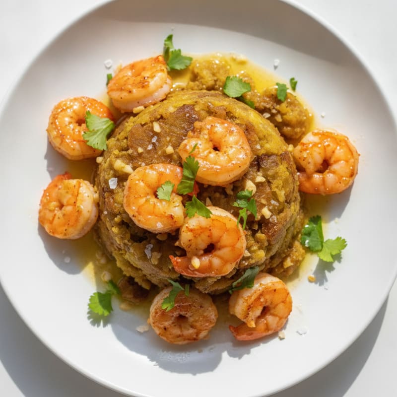 Garlic Shrimp Plantain Mofongo