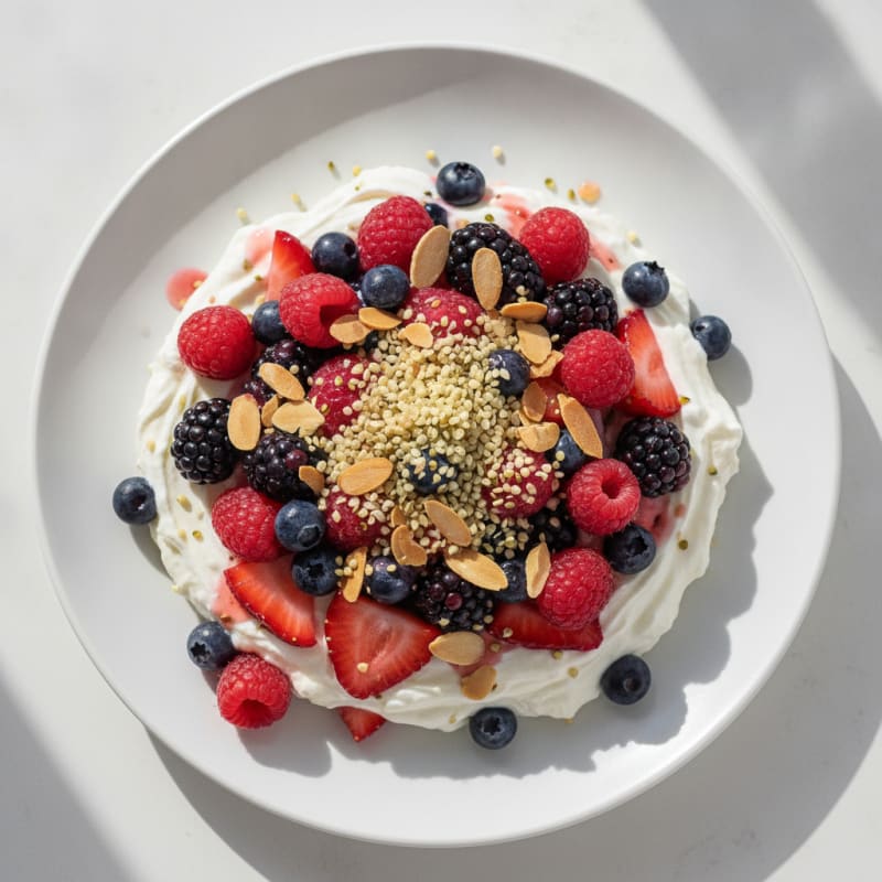 Greek Yogurt Protein Parfait with Mixed Berries