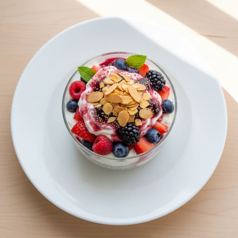 Greek Yogurt Protein Parfait with Mixed Berries