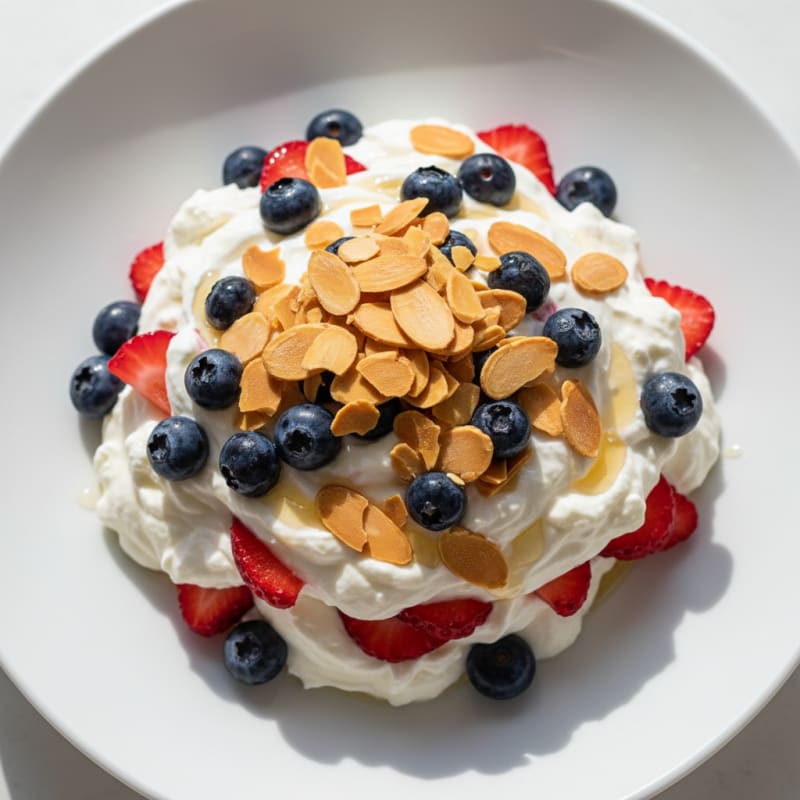 Greek Yogurt Protein Parfait with Berries and Almonds