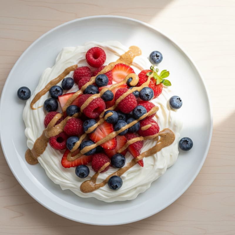 Silky Greek Yogurt Protein Pudding with Fresh Berries