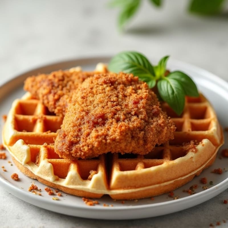 Crispy Baked Chicken and Whole Grain Waffles