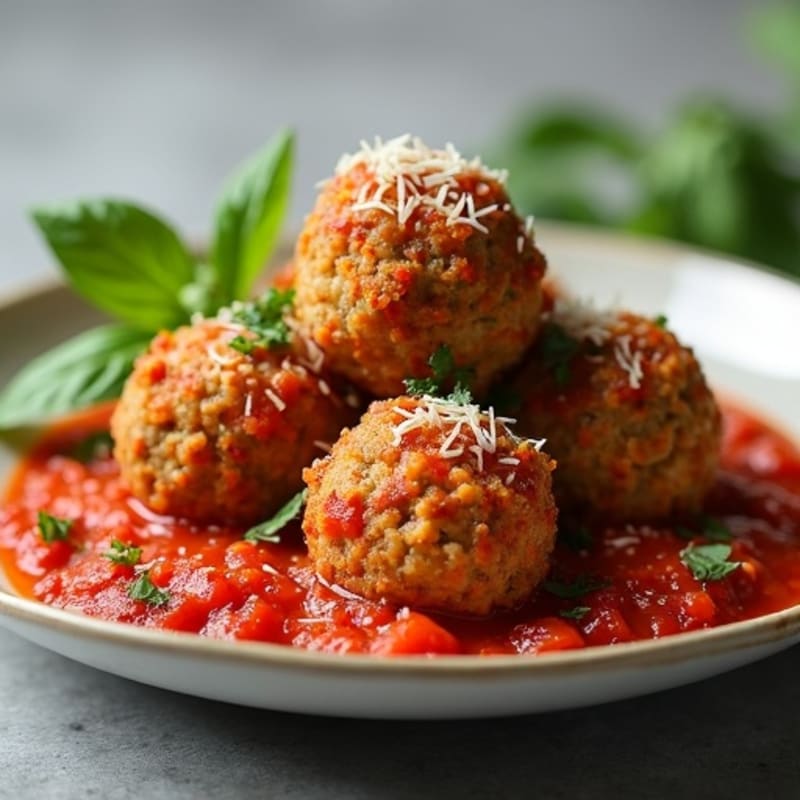 Crispy Lentil Meatballs with Fresh Herb Marinara