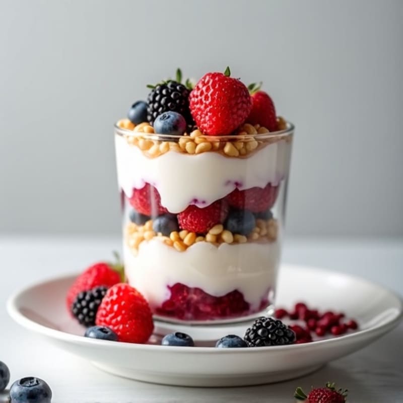 Greek Yogurt Protein Parfait with Mixed Berries