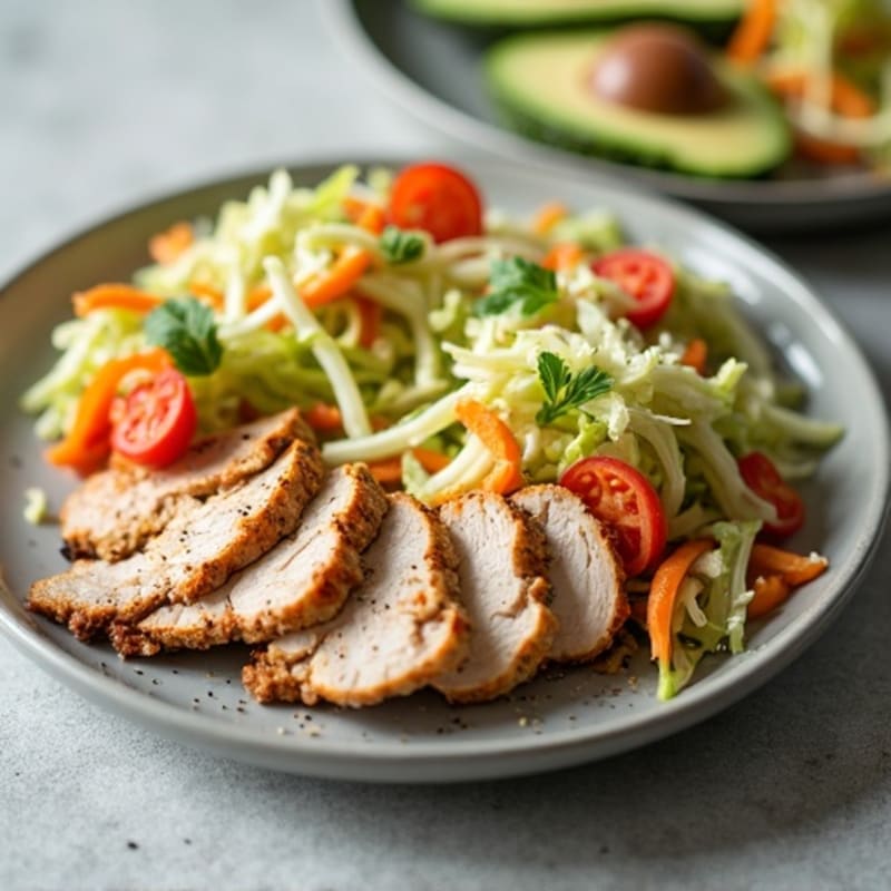 Grilled Turkey Breast with Crunchy Cabbage Slaw
