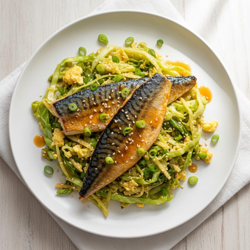 Crispy Mackerel and Cabbage Stir-Fry