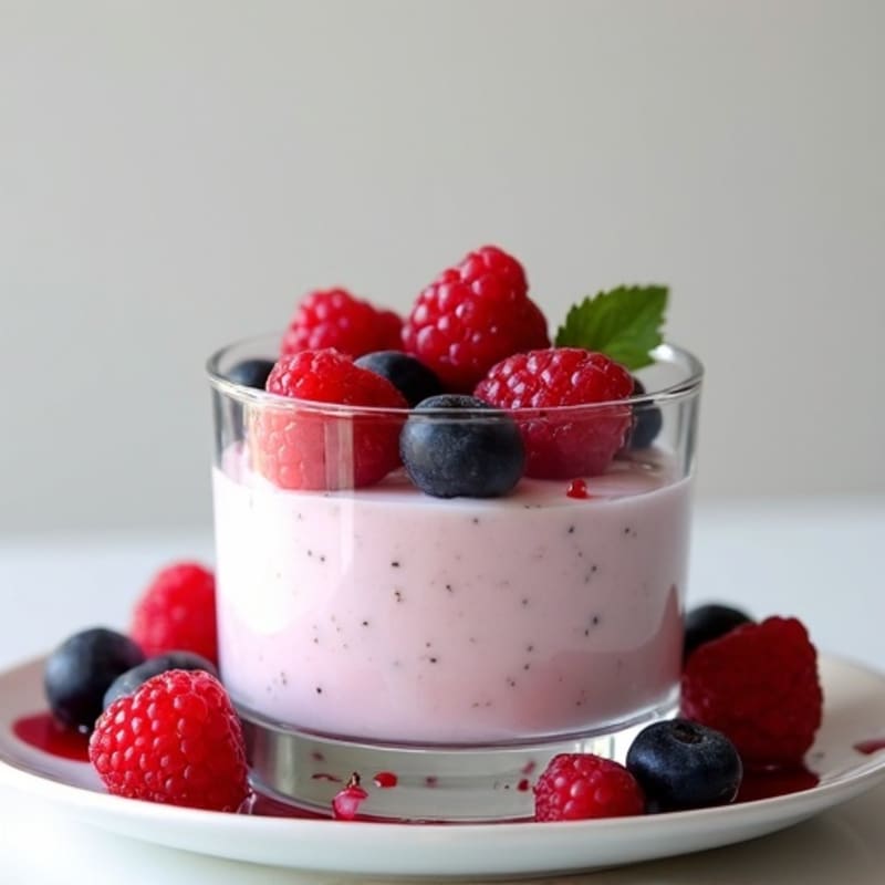 Greek Yogurt Protein Mousse with Mixed Berries